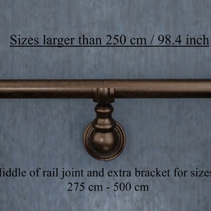 Bronze Metal Curtain Rail Wrought Iron Wall Mounted Vintage Curtain Rod ...