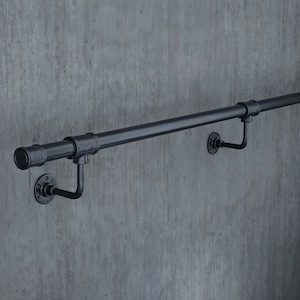 Black Metal handrail stair handrails wrought iron staircase railings steel railing for stair outdoor step ironmongery Bespoke metalwork