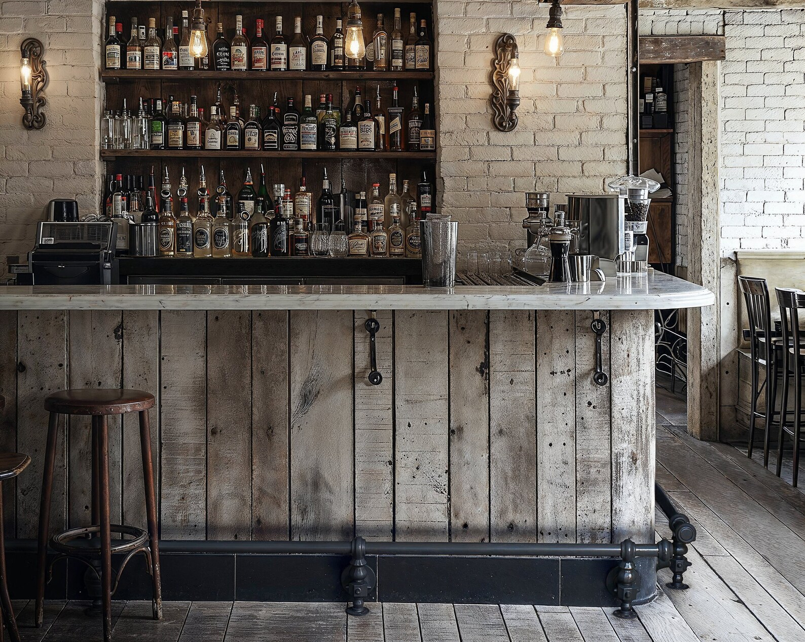 Industrial Foot Rail Black Home Bar Foot Rail Kitchen Island Foot Rest ...
