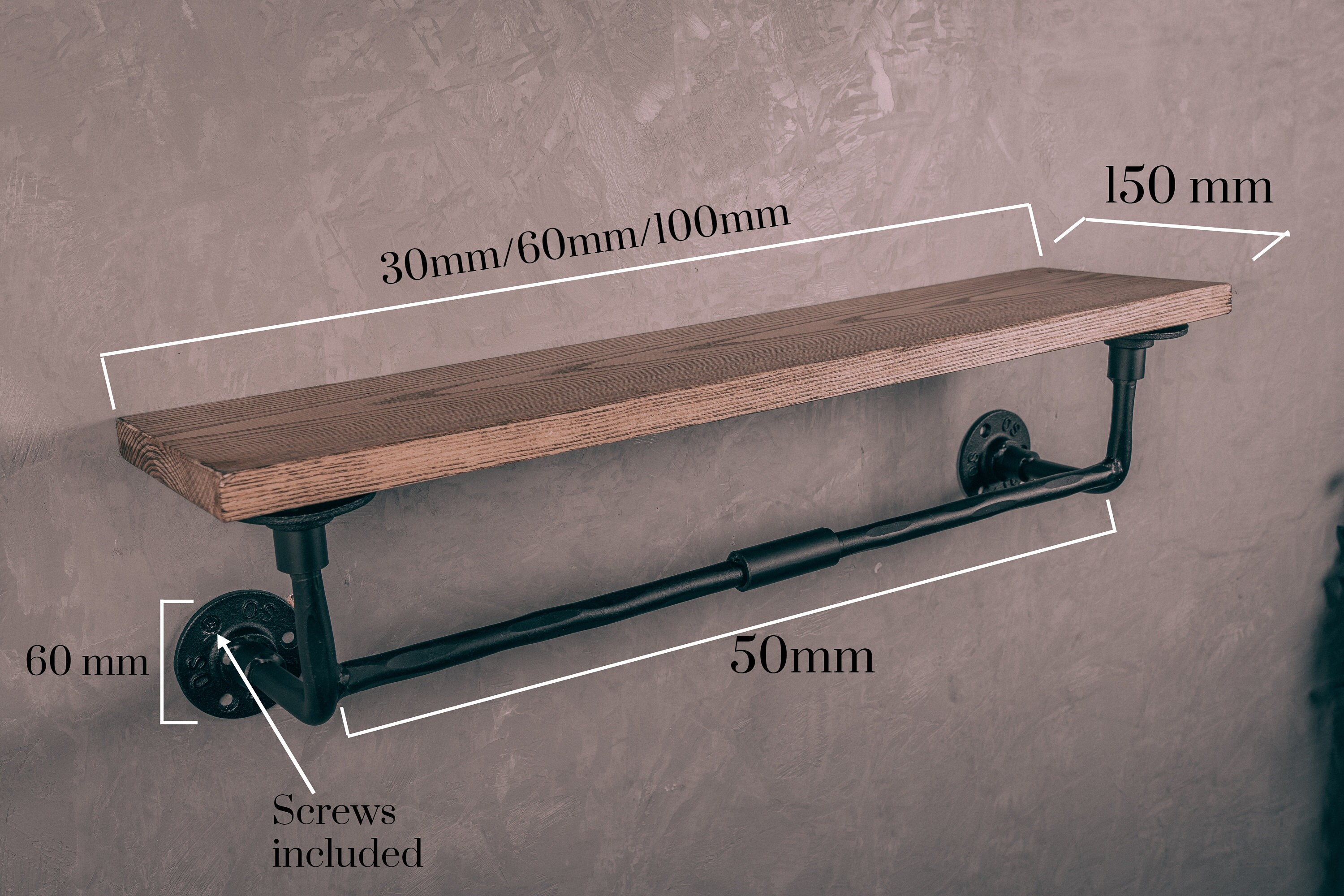 Towel Rail Shelf 60cm Cast Iron Vintage Towel Rail Etsy UK