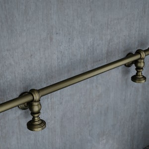 Industrial foot rail Aged Brass home bar foot rail Kitchen island foot rest Custom foot railing Metal steel cast iron Bar décor Steampunk