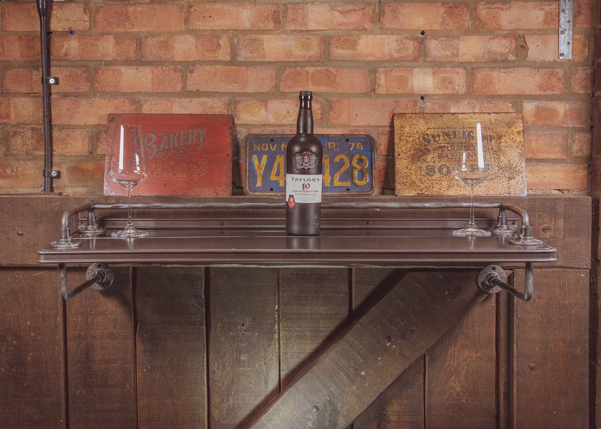 Industrial Drinks Bar Shelf Wrought Iron Wall Mounted Wine Bar Etsy UK