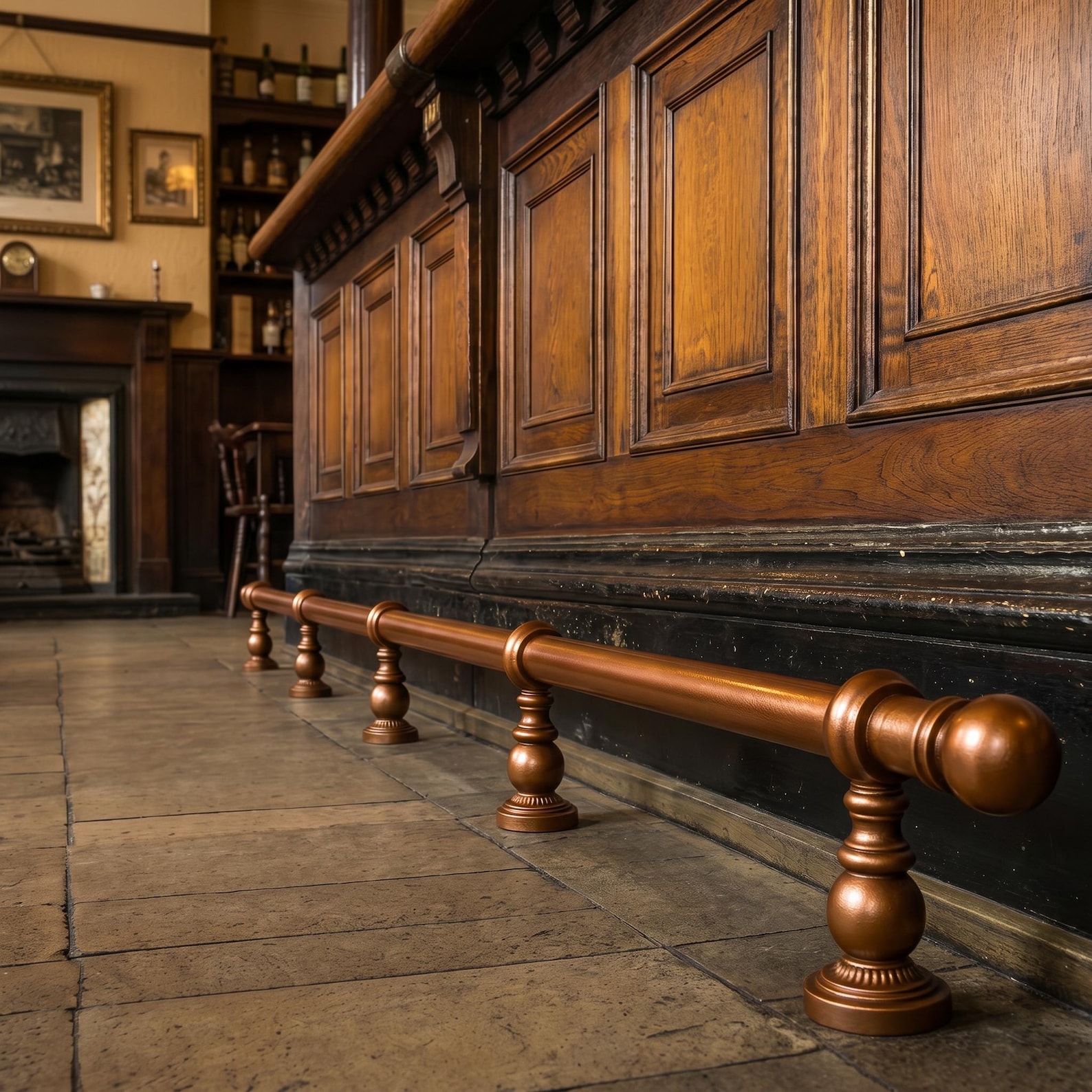Industrial Foot Rail Bronze Home Bar Foot Rail Kitchen Island Foot Rest ...