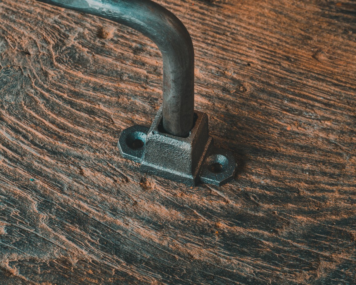 Foot rail Home bar Wrought iron foot rest Industrial vintage Etsy