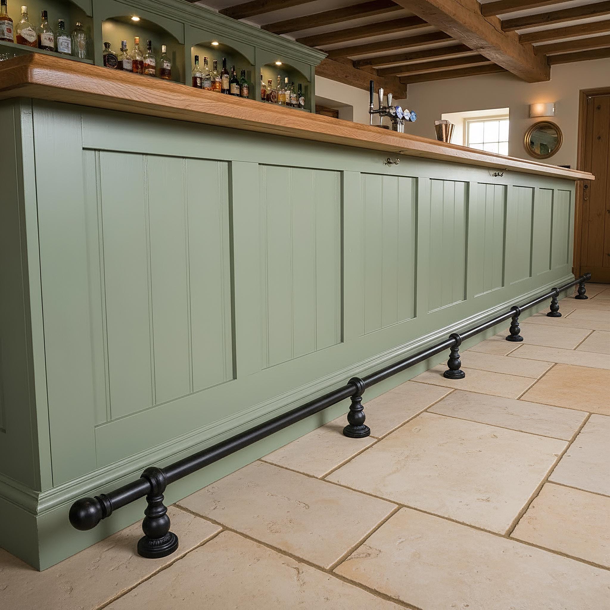 Industrial Style Bar Foot Rail Black Home Bar Foot Rail Kitchen Island ...