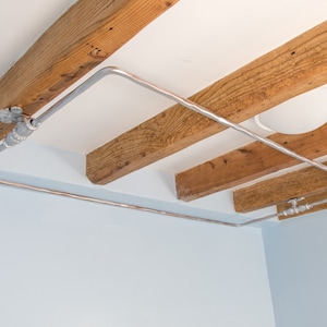 Shower Curtain Rod | Ceiling Mounted | Rectangular & Squarer | Bright Silver Finish | Handcrafted