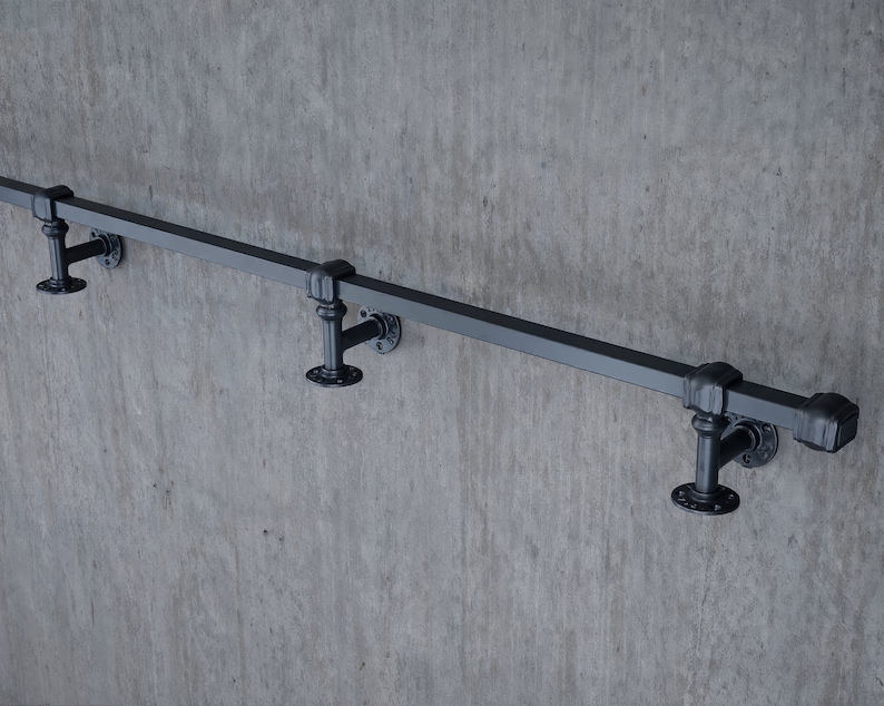 Industrial Foot Rail Black Wrought Iron Home Bar Foot Rail Kitchen ...