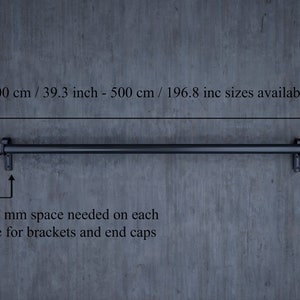 Black Metal Curtain Rail Wrought Iron Wall Mounted Vintage Curtain Rod ...