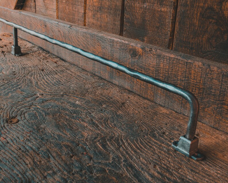 Foot rail Home bar Wrought iron foot rest Industrial vintage Etsy