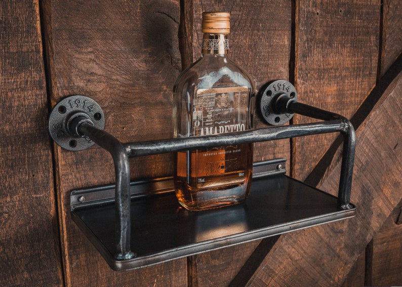 Industrial Wine Rack Wall Mounted Bar Drinks Etsy