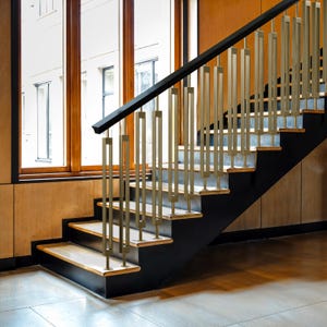 Brass stair spindle art deco Wrought Iron railing panel handrail Balusters picket balcony balusters gold metal stair decor staircase