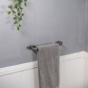 industrial towel rail vintage towel bar towel holder Cast iron towel bar image 3