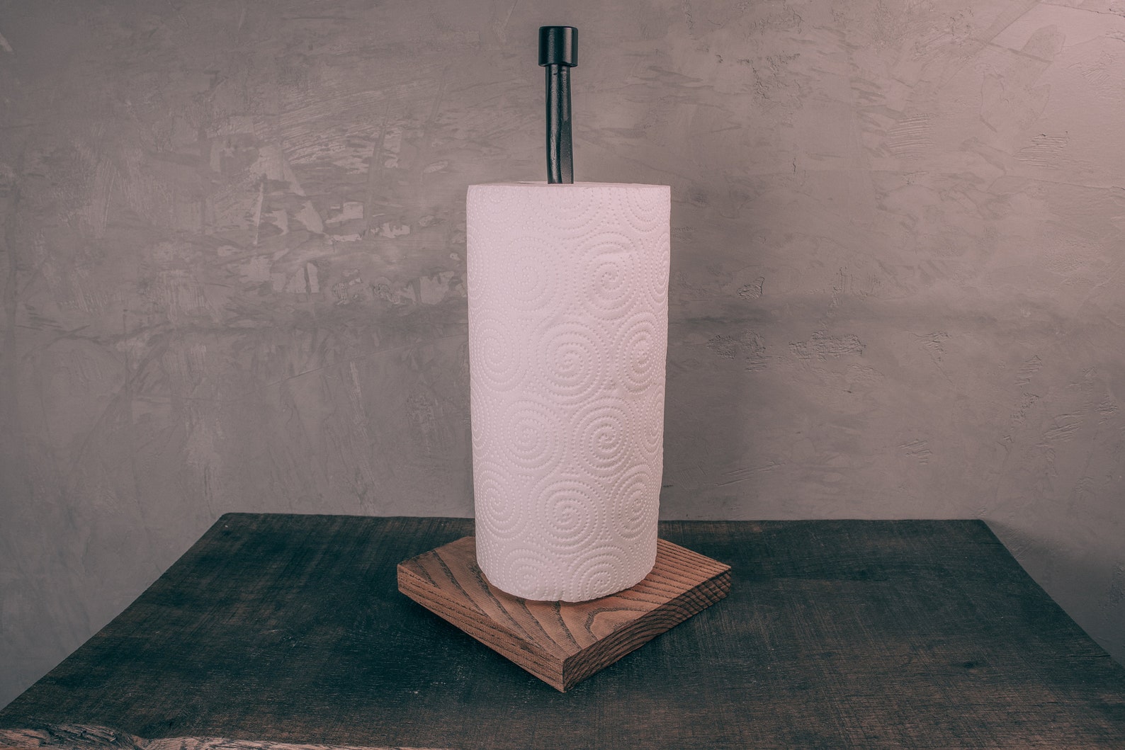 Holz-Papier-Handtuchhalter Küche Rolle Stand Lagerung Metall | Etsy