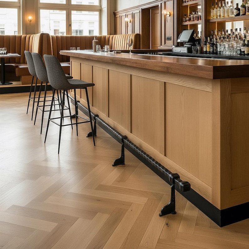 Industrial Foot Rail Wrought Iron Home Bar Foot Rail Kitchen Island ...