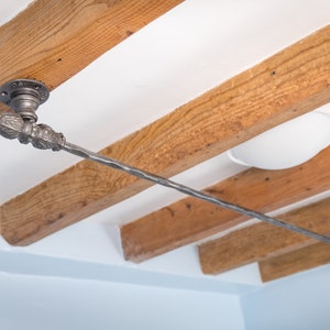 Shower Curtain Rod | Ceiling Mounted | 120 cm - 200 cm | Rectangular & Squarer | Raw Metal Finish |