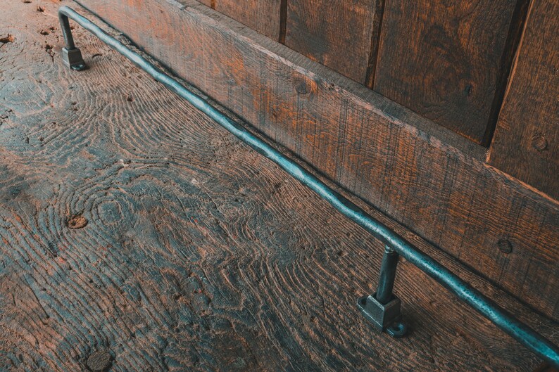 Foot rail Home bar Wrought iron foot rest Industrial vintage Etsy