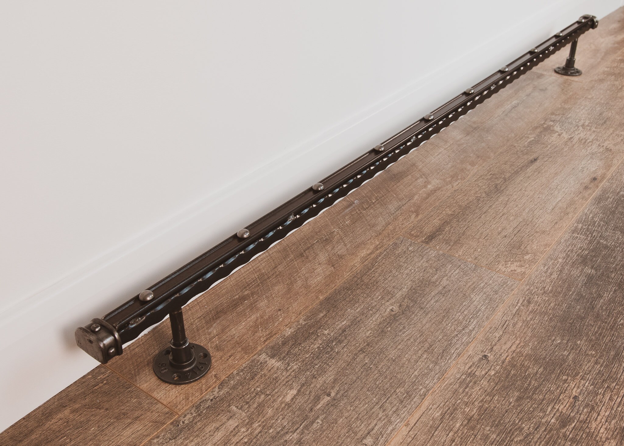 Industrial foot rail Black home bar foot rail Kitchen island Etsy