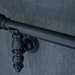 Black Metal Curtain Rail Wrought Iron Wall Mounted Vintage Curtain Rod ...