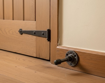Metal door stop | door stopper | Cast iron | protection |  industrial style with rubber end | raw metal finish