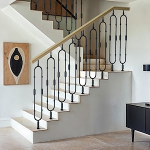Wrought Iron stair spindle Black railing panel handrail Balusters picket balcony balusters metal industrial stair decor staircase