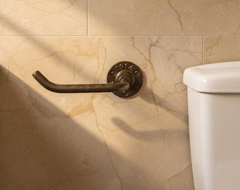 Industrial toilet roll holder Bronze Vintage toilet paper holder Metal steel cast iron wall mounted bathroom fitting Steampunk.