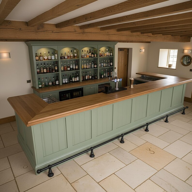 Industrial Style Bar Foot Rail Black Home Bar Foot Rail Kitchen Island ...