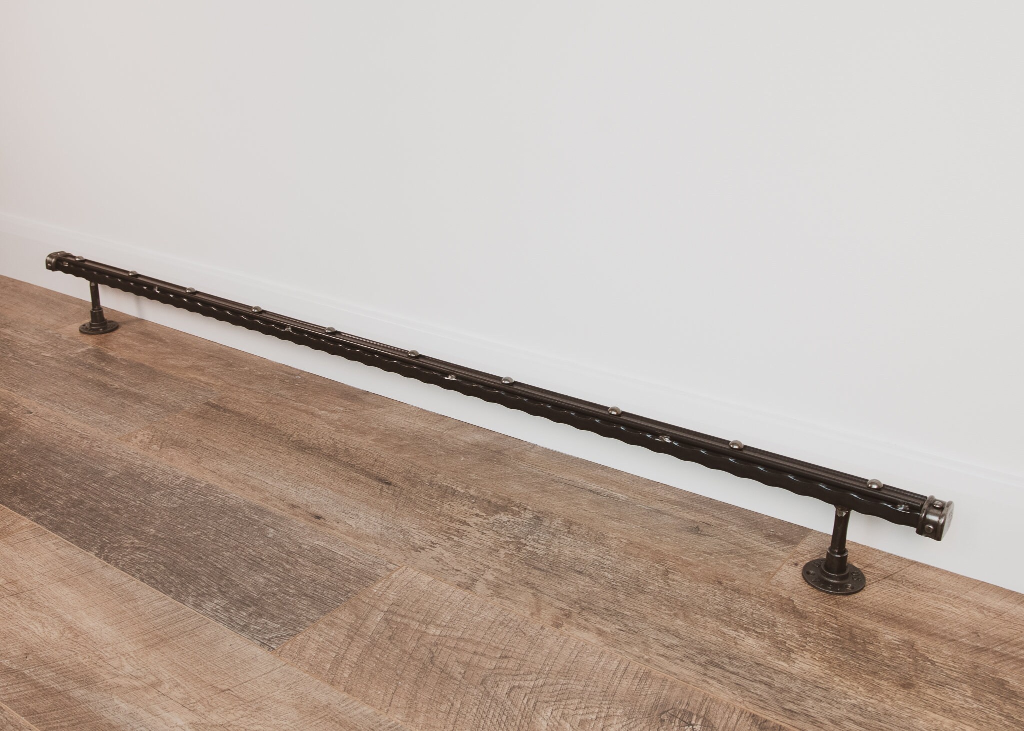 Industrial foot rail Black home bar foot rail Kitchen island Etsy