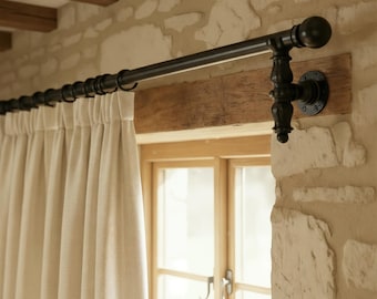 Asta per tende 70-210 cm, bianca, 16 mm, asta per tende estensibile con supporti, set di aste per tende stabile per camera da letto, soggiorno, cucina