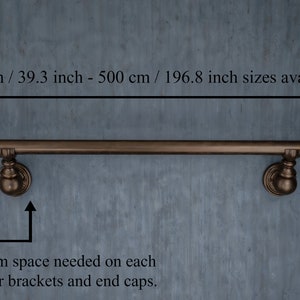 Bronze Metal Curtain Rail Wrought Iron Wall Mounted Vintage Curtain Rod ...