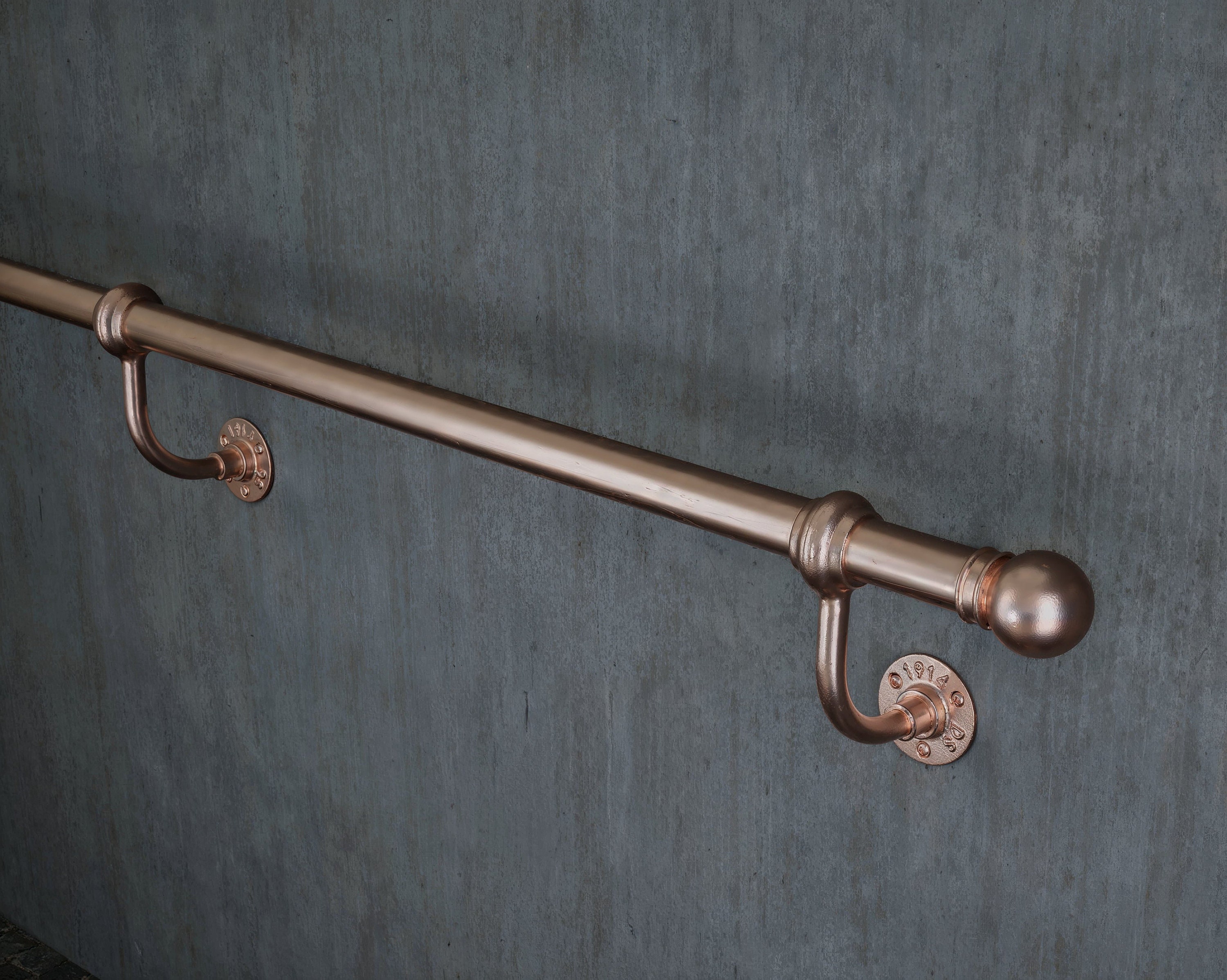 Copper Tube Railing Industrial Copper Stair Handrail Wrought Iron Staircase Railings Steel ...