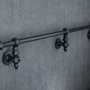 Black metal handrail stair handrails wrought iron staircase railings steel railing for stair outdoor step ironmongery Bespoke metalwork