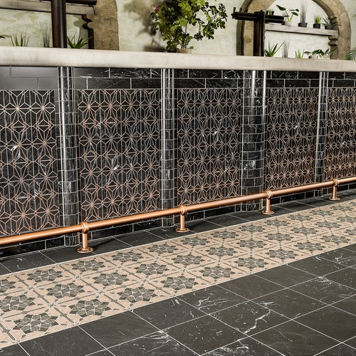 Custom Antique Copper Bar Foot Rail Kit High Quality Metal Etsy