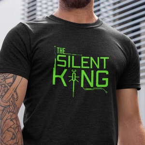 Necron Shirt for Tabletop Gamers | The Silent King in Neon Green | Wargaming Shirt | Gift for Wargamer