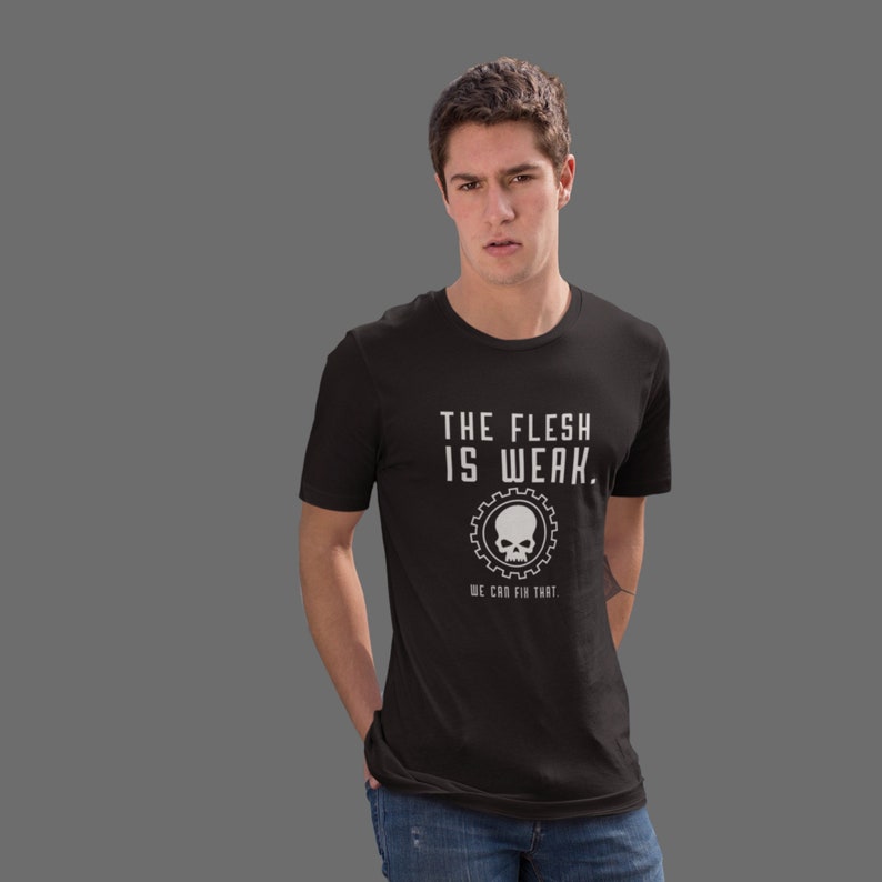 Ad Mech Tshirt The Flesh is Weak AoS Tshirt RPG Shirt image 1