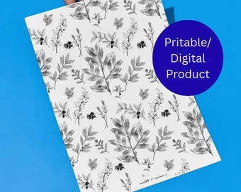 Botanical Gift Wrap | Plant Lover Printable Wrapping Paper (PDF Download 8.5x11in)