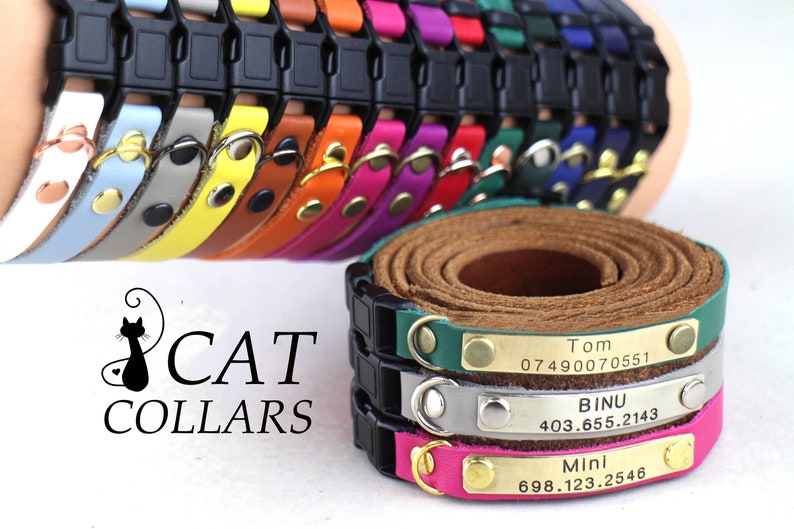 Breakaway cat collar  Cat collar  Custom cat personalized image 1