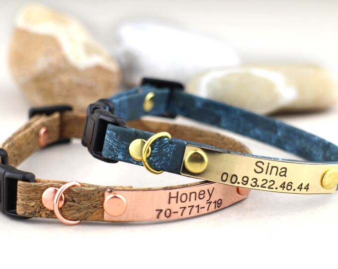 cat collar with nameplate