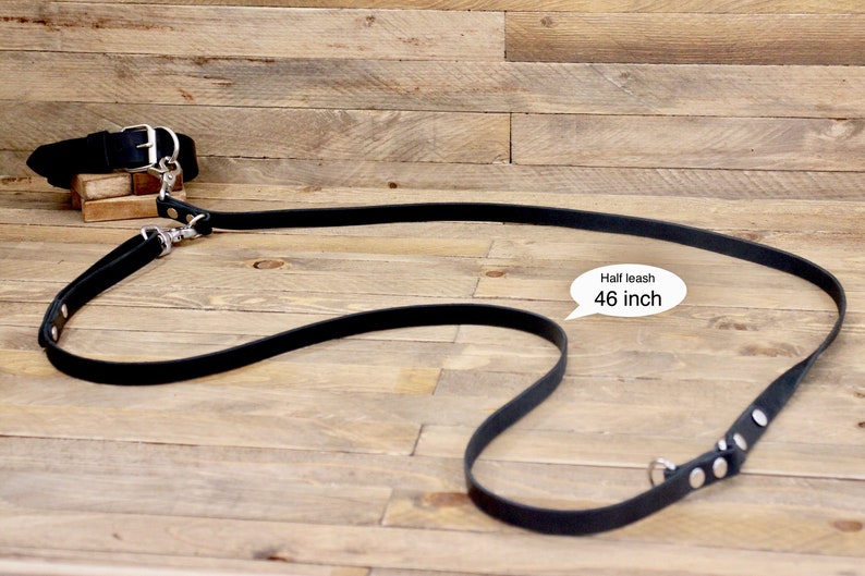 Handsfree dog leash European leash Raven leather dog leash Etsy