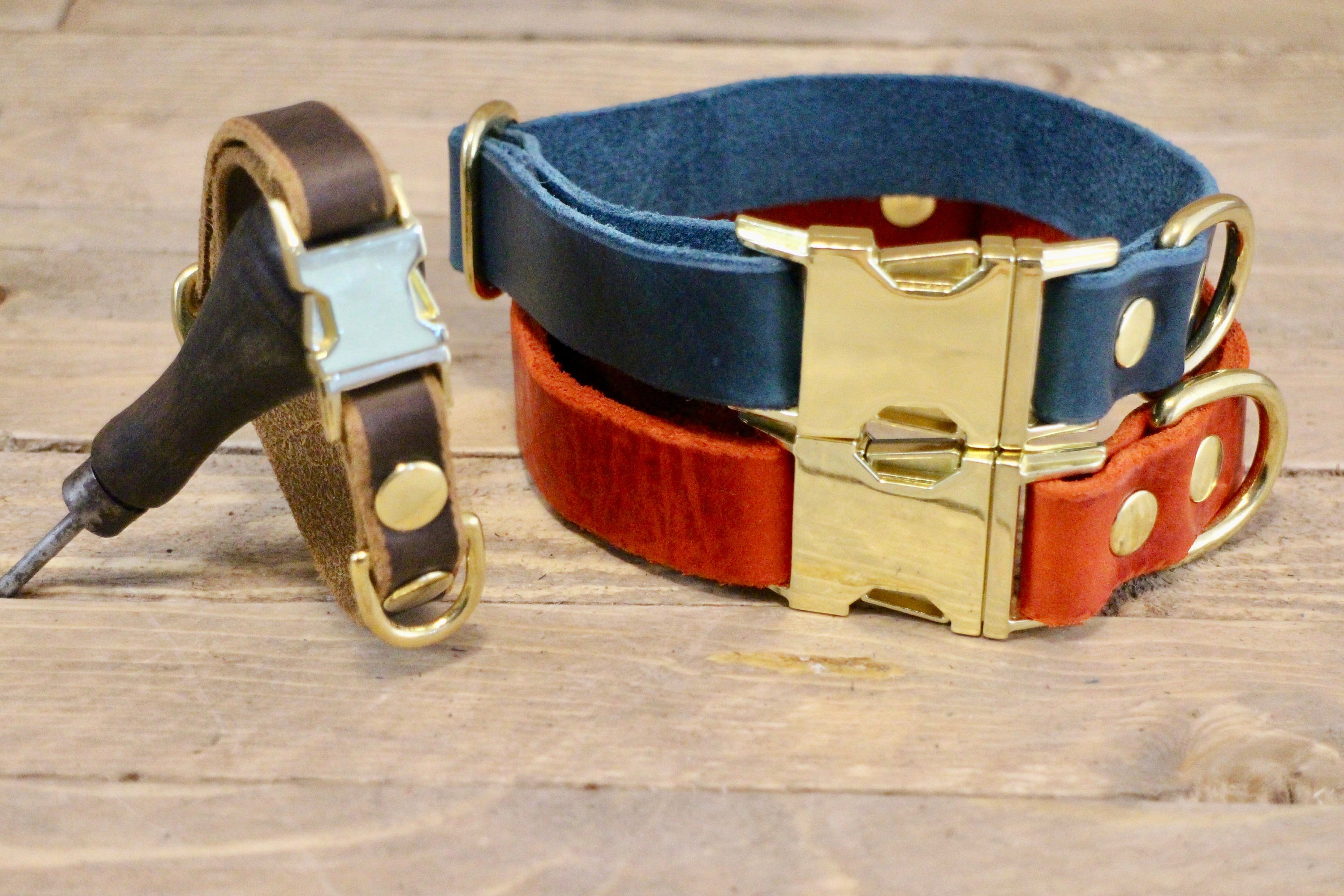 Dog collar Clip collar FREE ID TAG Leather clasp collar Etsy