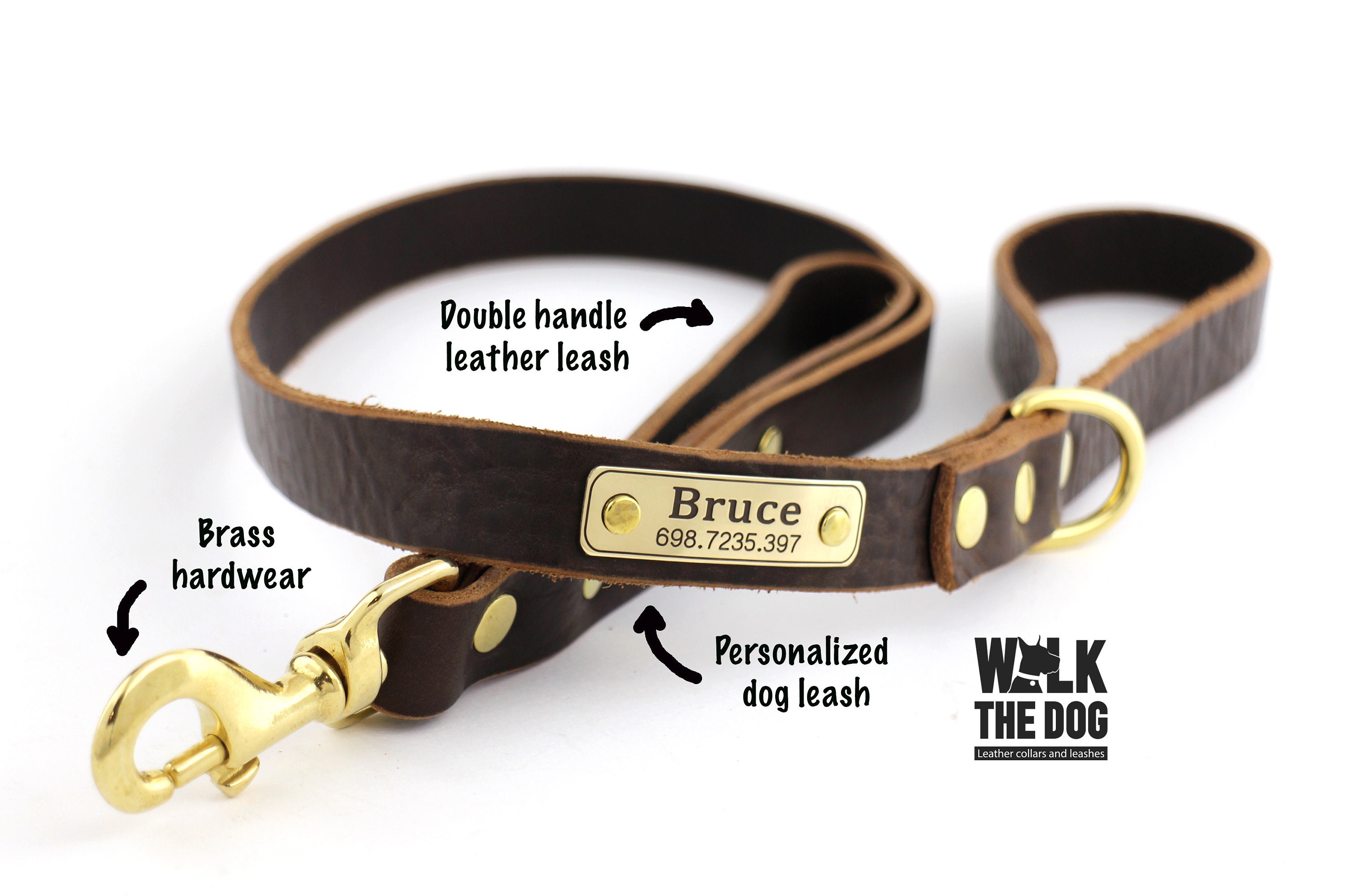 dog lead with two handles