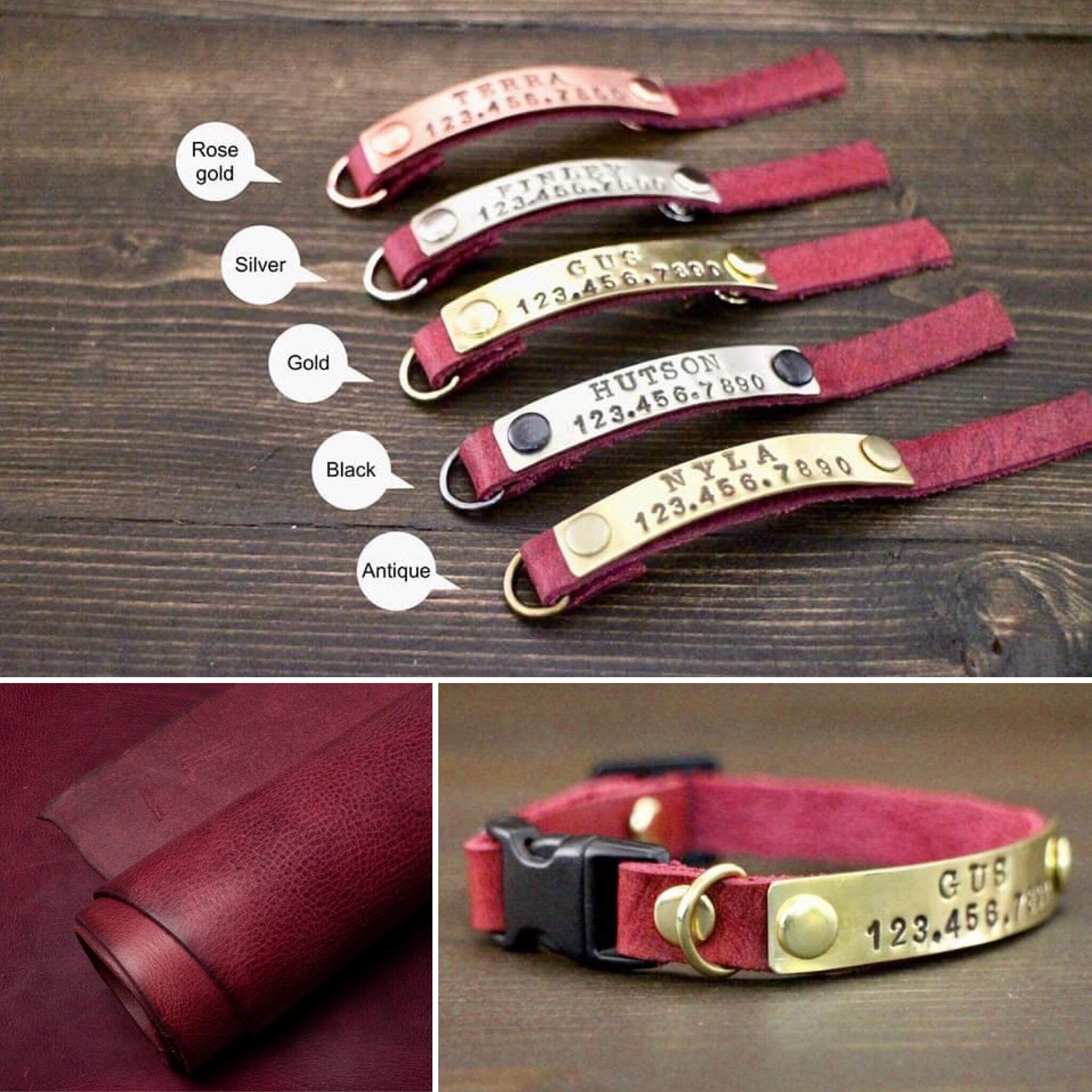Breakaway cat collar - FREE ID TAG - Cat collar - Leather ...