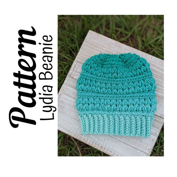 Crochet Pattern, The Lydia Beanie PATTERN Only, Crochet Beanie, Crochet Lydia Hat, Ltkcuties, Crochet Hat, Crochet Ombre, DIGITAL DOWNLOAD