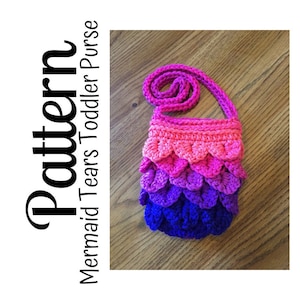 Crochet Pattern, Crochet Mermaid Tears Toddler Purse PATTERN, Crochet Mermaid Purse, Crochet Bag, Crochet Purse, DIGITAL DOWNLOAD, Ltkcuties