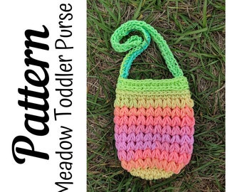 Crochet Pattern, Meadow Toddler Purse PATTERN, Crochet Toddler Purse, Crochet Purse, Crochet Market Pattern, Crochet Kid Bag, DIGITAL PDF