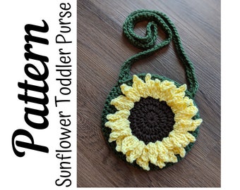 Crochet Pattern, Sunflower Toddler Purse PATTERN, Crochet Sunflower Purse, Crochet Toddler Purse, Crochet Purse, DIGITAL DOWNLOAD, Ltkcuties