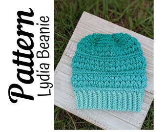 Crochet Pattern, The Lydia Beanie PATTERN Only, Crochet Beanie, Crochet Lydia Hat, Ltkcuties, Crochet Hat, Crochet Ombre, DIGITAL DOWNLOAD