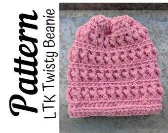 Crochet Pattern, Crochet LTK Twisty Beanie Pattern Only, Crochet Slouch, Ltkcuties, Crochet Beanie Pattern, DIGITAL DOWNLOAD, Crochet Hat