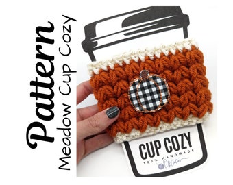 Crochet Pattern, Crochet Meadow Cup Cozy PATTERN Only, Crochet Cup Cozy, Crochet Soda Cozy, Ltkcuties, Crochet, DIGITAL DOWNLOAD