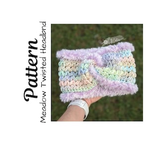 Crochet Pattern, Crochet Meadow Twisted Headband, Crochet Headband, Crochet Earwarmer, Ltkcuties, Digital DOWNLOAD ONLY,