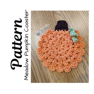 Crochet Pumpkin Coasters, Crochet Pumpkin, Crochet Pattern, Crochet Meadow Pumpkin Coasters, Ltkcuties, DIGITAL DOWNLOAD only.